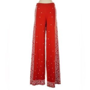 STAUD Bravo Wide-Leg Pant Paisley Bandana Print Red Size S